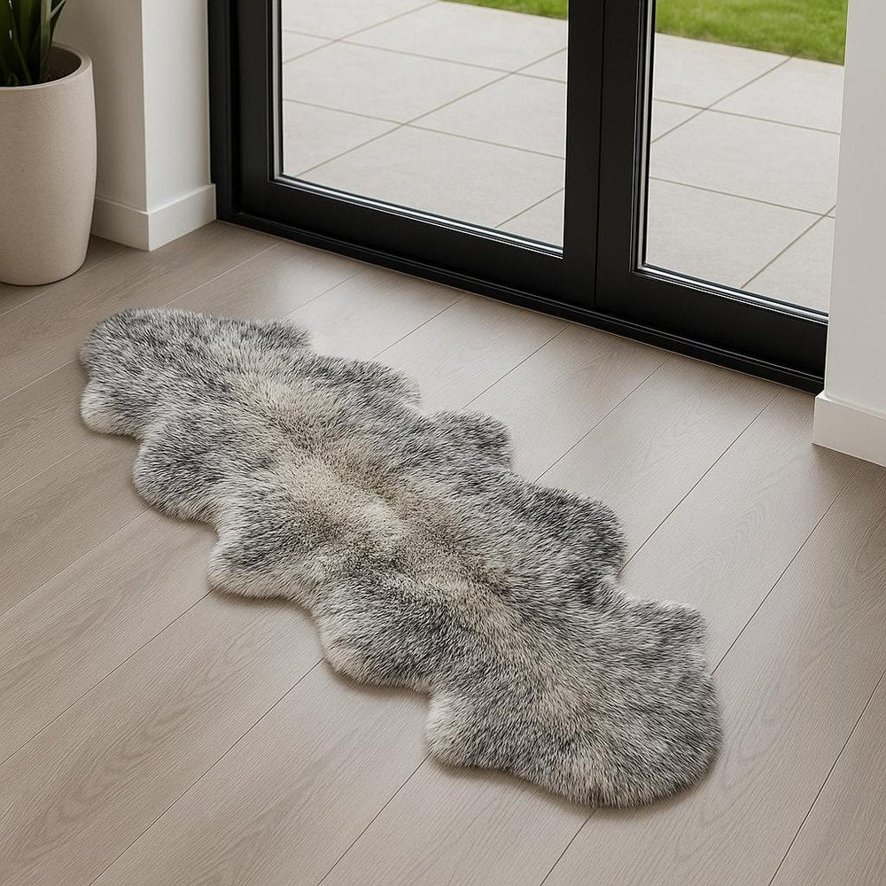 Gradient Grey Animal Print Area Rug  Warm Home View