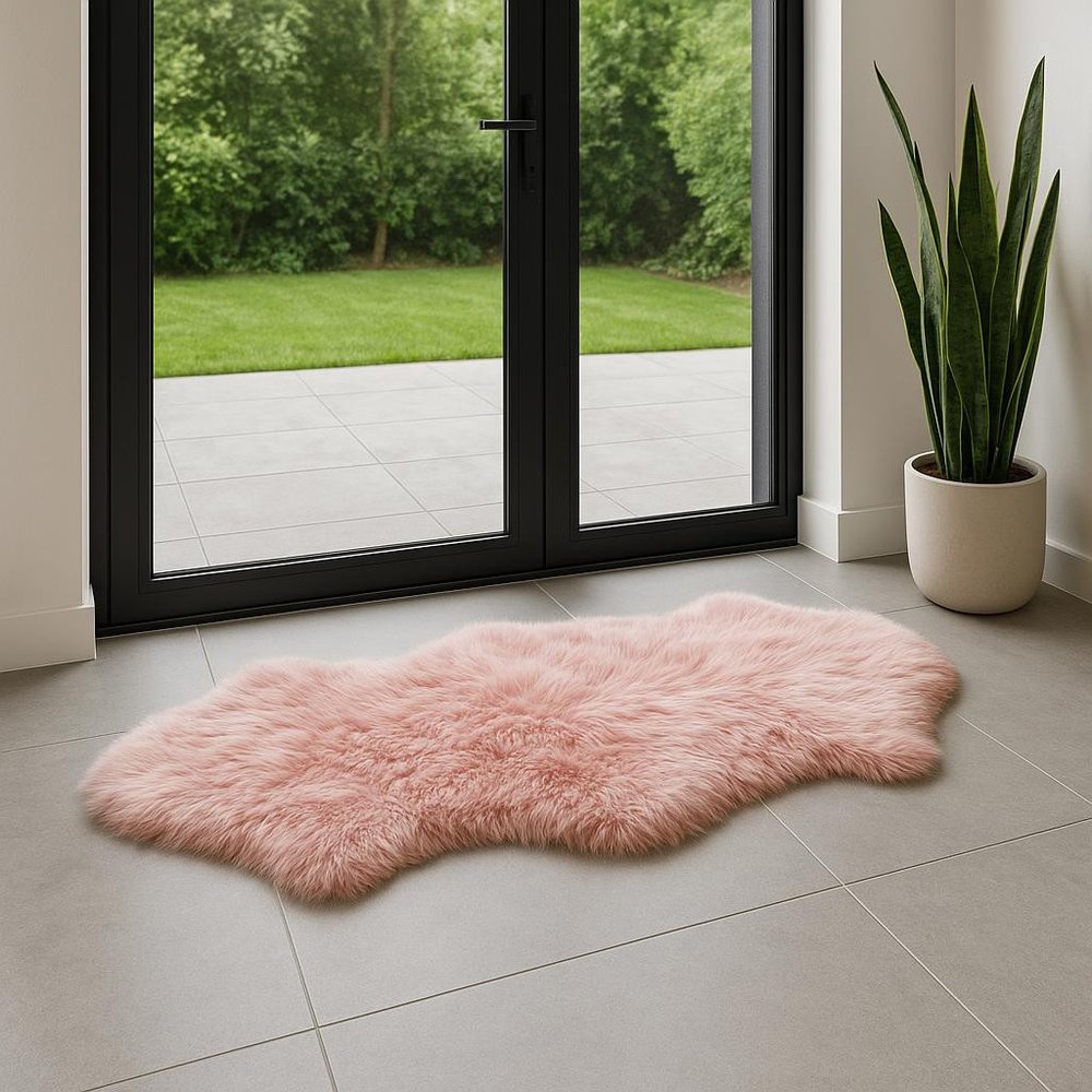 Pink Animal Print Area Rug  Warm Home View