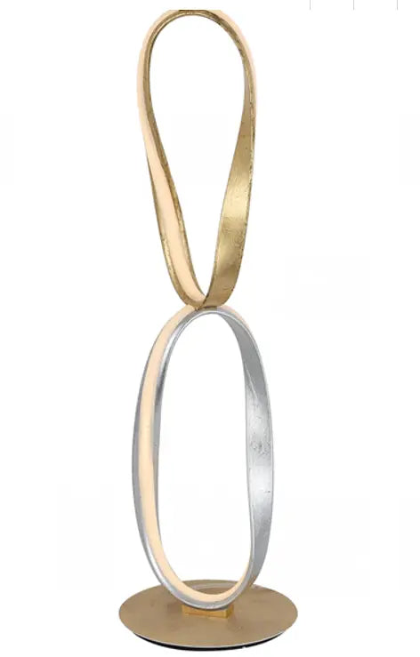 Prague Chrome & Gold Table Lamp // Natural White LED Strip & Touch Dimmer  Warm Home View