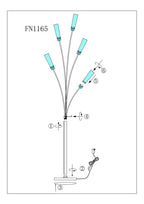 5 Crystal Cylinders Floor Lamp  Warm Home View