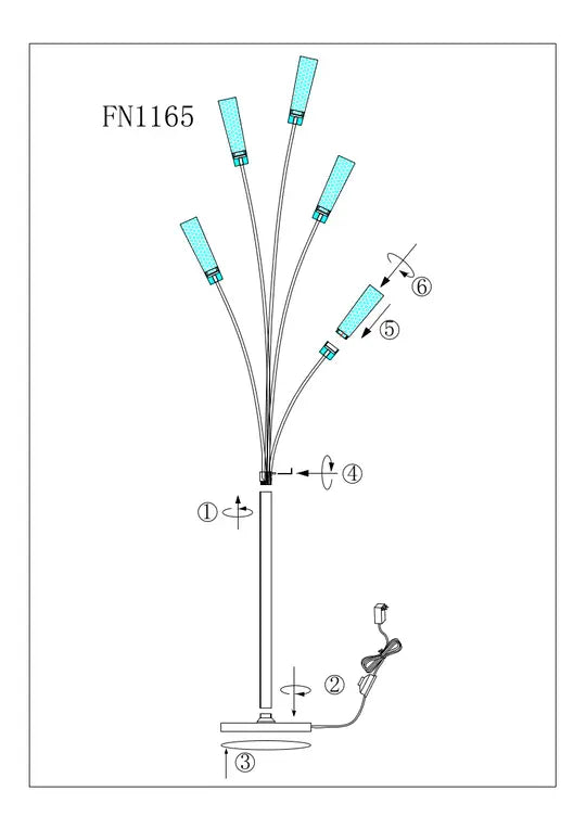5 Crystal Cylinders Floor Lamp  Warm Home View