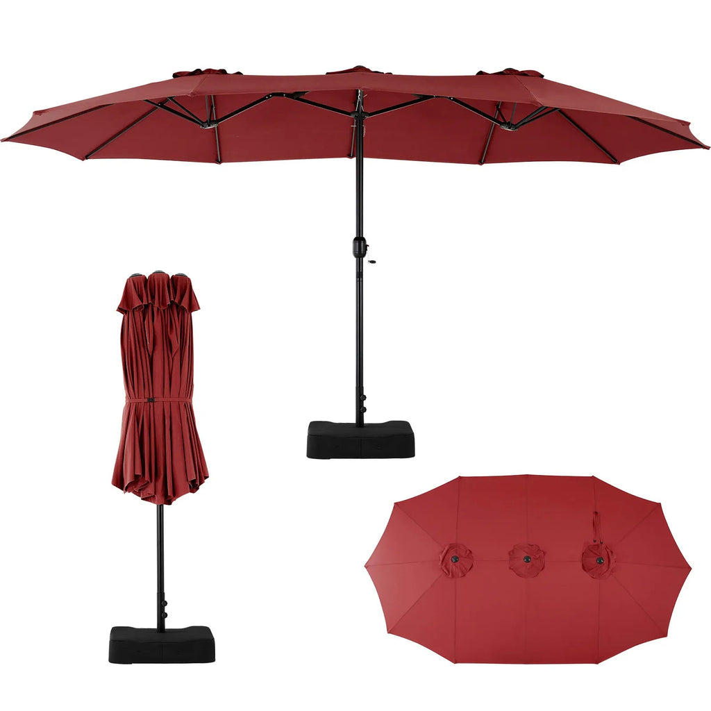Large Outdoor Patio Umbrella - Polyester, 3-Piece Set  Warm Home View