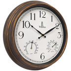 Waterproof Outdoor Patio Wall Clock with Thermometer - Bronze, 1-Piece  Warm Home View