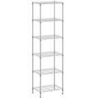 BestOffice 6-Shelf Storage Shelves Adjustable Shelving Unit Wire Shelving Metal Shelves11.8" D x 16.7" W x 63.6" HChrome  Warm Home View