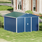 Metal Outdoor Utility Storage Shed - Galvanized Steel, 1-Piece  Warm Home View