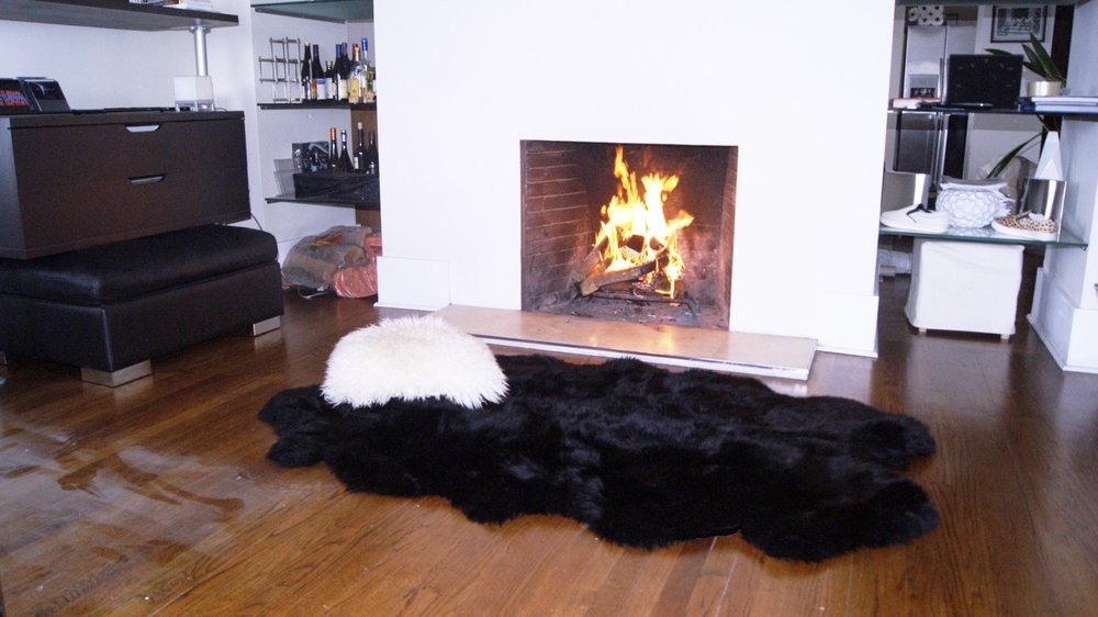 Black Animal Print Area Rug  Warm Home View