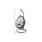 38" Black Metal Swing Chair With Beige Cushion  Warm Home View