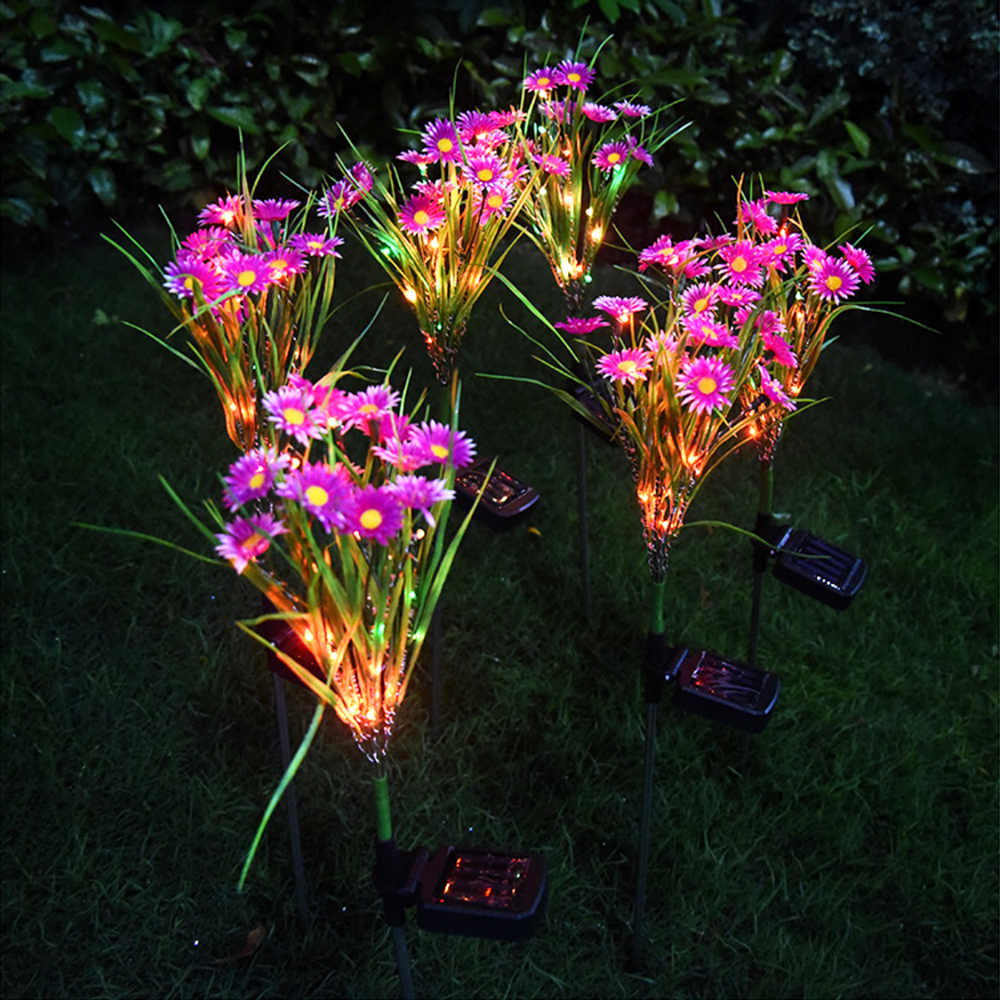 Solar Garden Stake Lights - LED Flower Waterproof, 1-Piece  Warm Home View