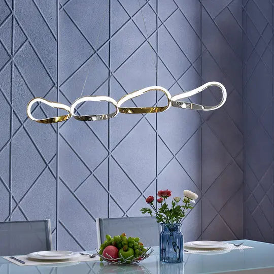 Prague Horizontal Chandelier // Gold & Chrome  Warm Home View