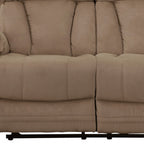 63" Beige Leather Match Recliner  Warm Home View