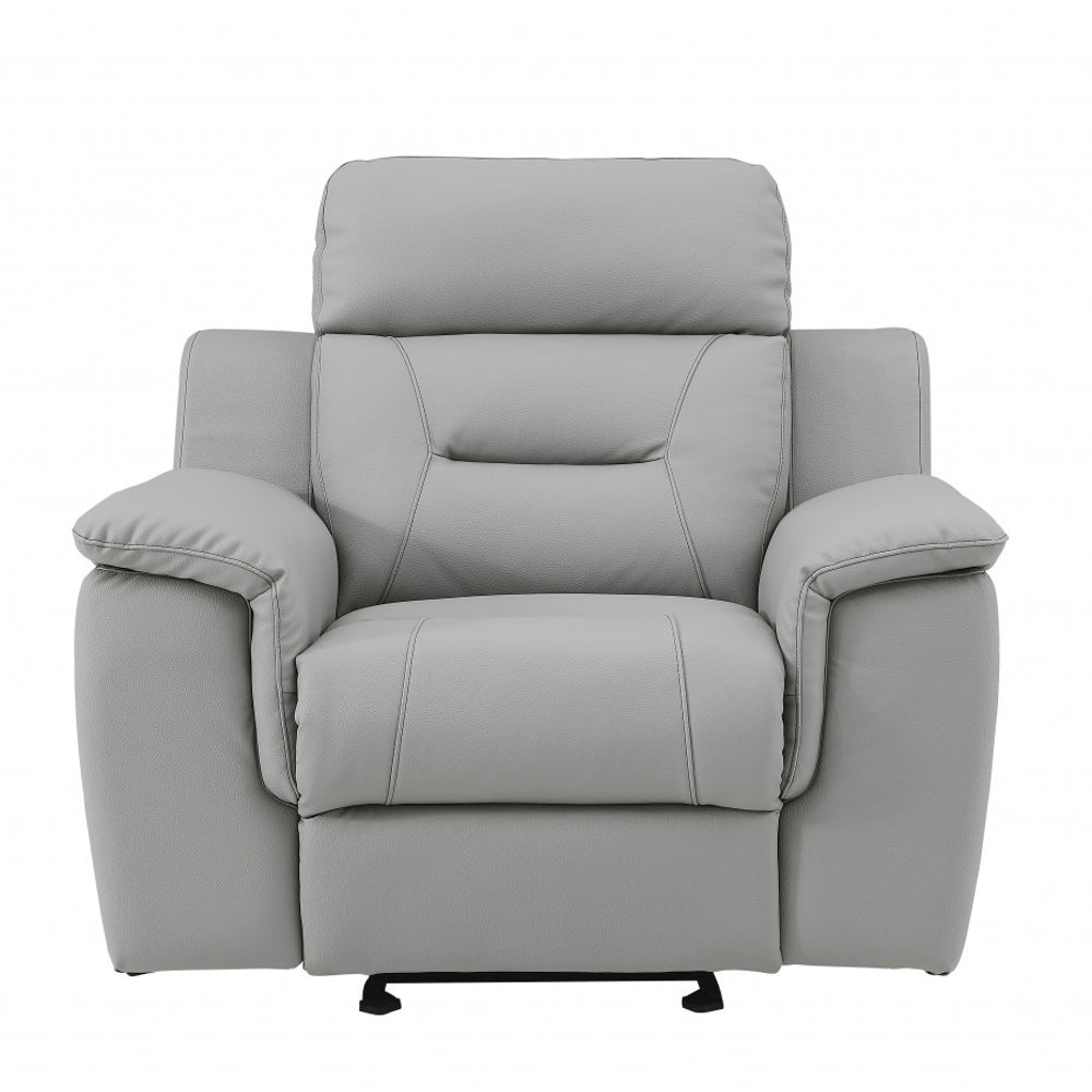 41" Grey Fascinating Leather Reclining Chair.  Warm Home View