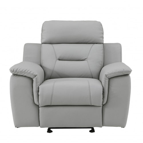 41" Grey Fascinating Leather Reclining Chair.  Warm Home View