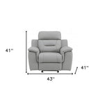 41" Grey Fascinating Leather Reclining Chair.  Warm Home View