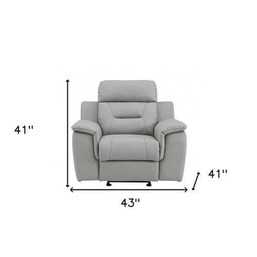41" Grey Fascinating Leather Reclining Chair.  Warm Home View