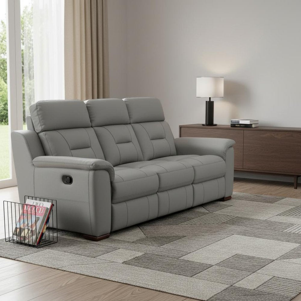 41" Grey Fascinating Leather Reclining Chair.  Warm Home View