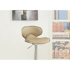 Adjustable Brown Faux Leather Bar Stools 2-Piece  Warm Home View
