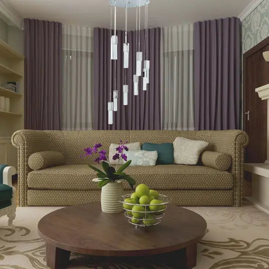Sparkling Night Chandelier // 9 Light LED Spiral  Warm Home View