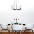 8 Light Square Crystal Dianyi LED Chandelier // Silver  Warm Home View
