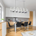 12 Light Rectangular Crystal Dianyi LED Chandelier // Silver  Warm Home View