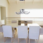 6 Petal Flower LED Strip Chandelier // Chrome and Dimmable  Warm Home View