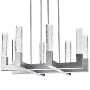8 Light Square Crystal Dianyi LED Chandelier // Silver  Warm Home View
