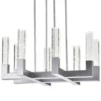 8 Light Square Crystal Dianyi LED Chandelier // Silver  Warm Home View
