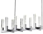 12 Light Rectangular Crystal Dianyi LED Chandelier // Silver  Warm Home View