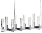 12 Light Rectangular Crystal Dianyi LED Chandelier // Silver  Warm Home View