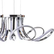6 Petal Flower LED Strip Chandelier // Chrome and Dimmable  Warm Home View