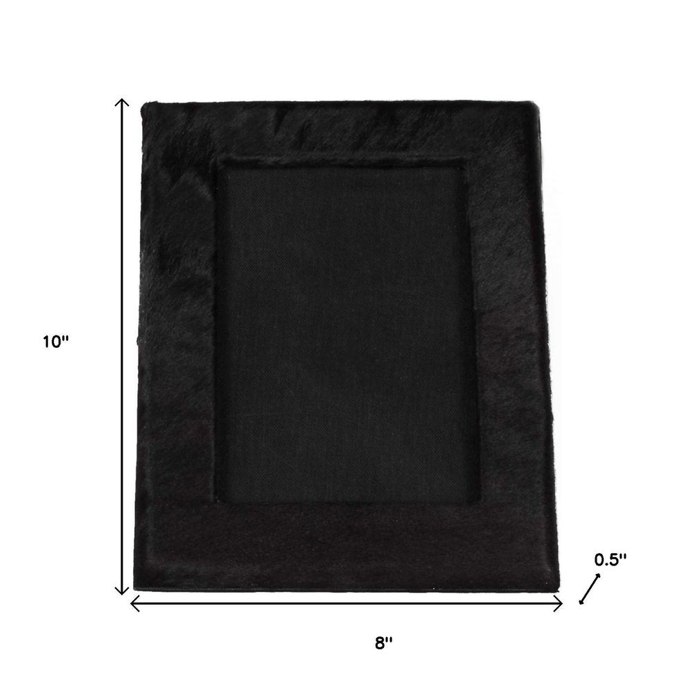 5" x 7" Black Cowhide Hanging & Tabletop Picture Frame with Mat  Warm Home View