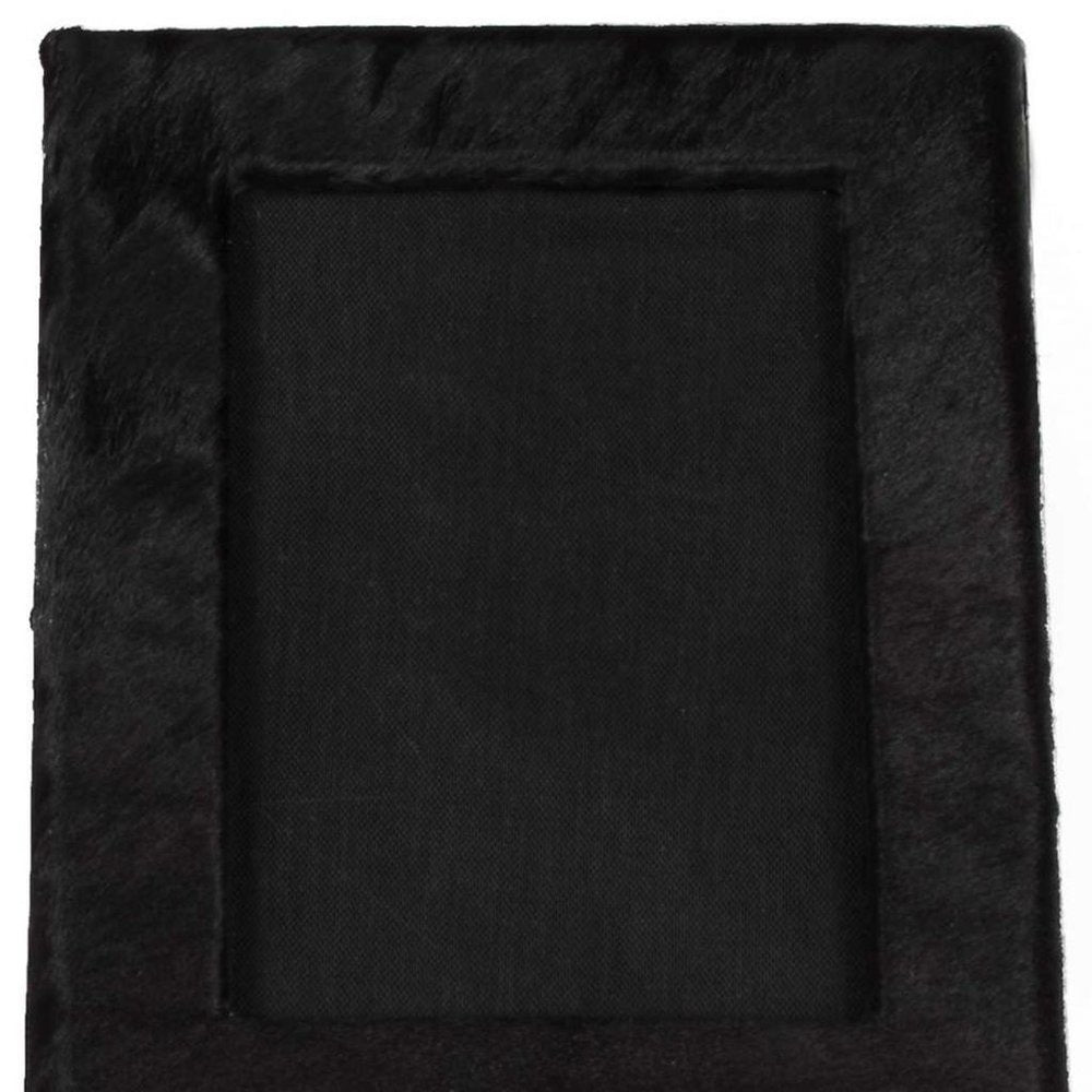 5" x 7" Black Cowhide Hanging & Tabletop Picture Frame with Mat  Warm Home View