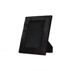 5" x 7" Black Cowhide Hanging & Tabletop Picture Frame with Mat  Warm Home View