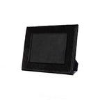 5" x 7" Black Cowhide Hanging & Tabletop Picture Frame with Mat  Warm Home View