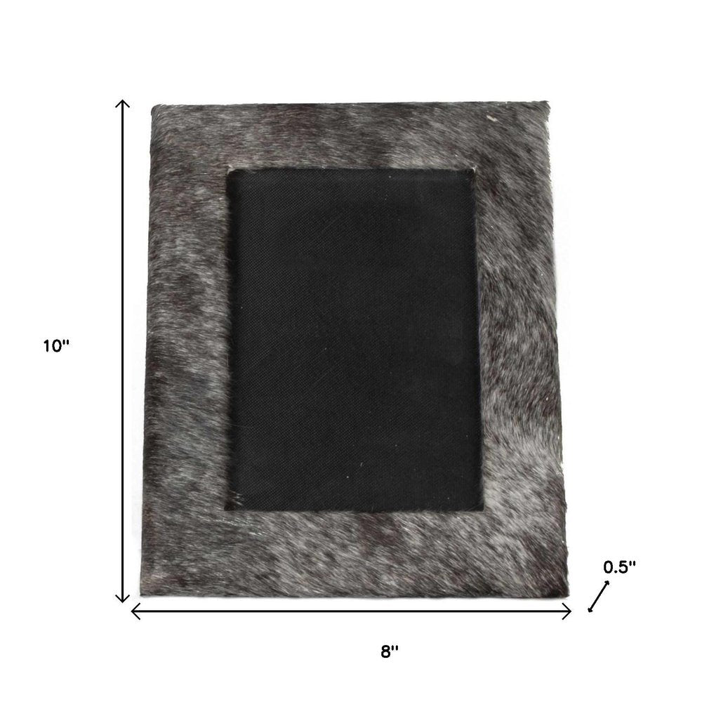 5" x 7" Gray Cowhide Hanging & Tabletop Picture Frame with Mat  Warm Home View