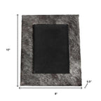 5" x 7" Gray Cowhide Hanging & Tabletop Picture Frame with Mat  Warm Home View