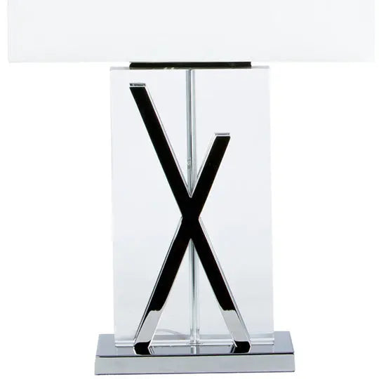 Chrome & Crystal Table Lamp – Elegant Modern Lighting  Warm Home View