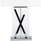 Chrome & Crystal Table Lamp – Elegant Modern Lighting  Warm Home View