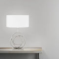 Chrome Circles Table Lamp // 1 Light // USB Charger  Warm Home View