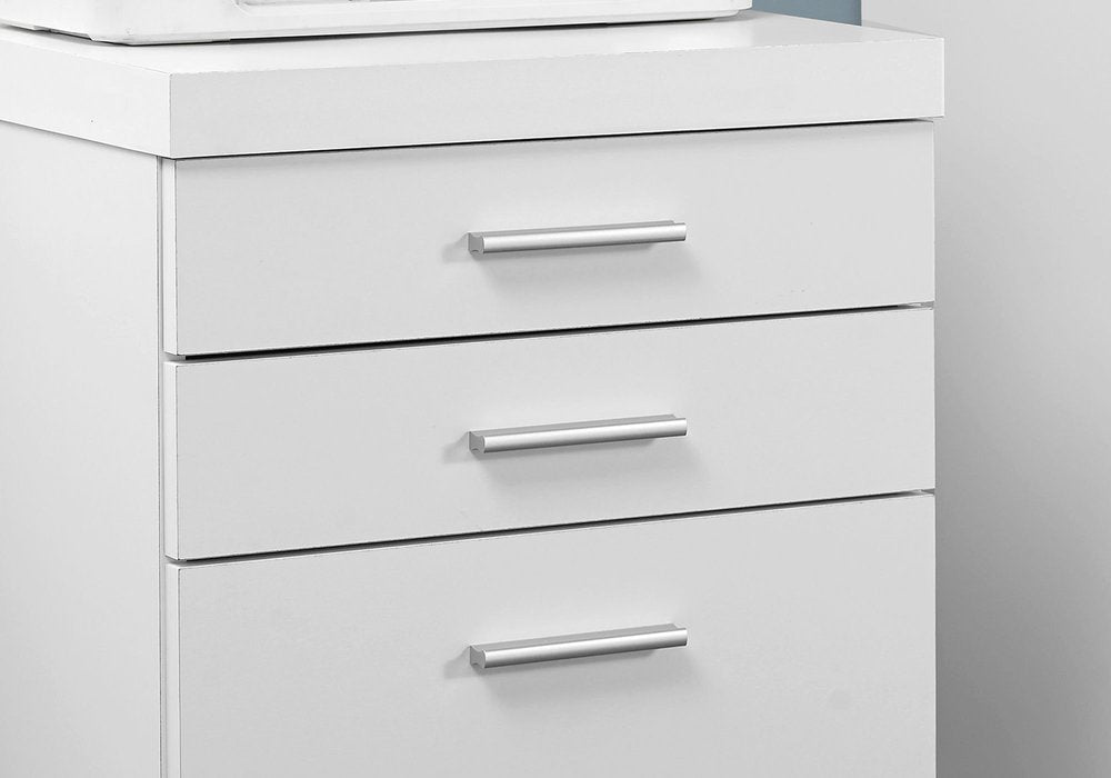 25" White Particle Board Filing Cabinet With Drawers  Warm Home View