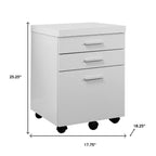 25" White Particle Board Filing Cabinet With Drawers  Warm Home View