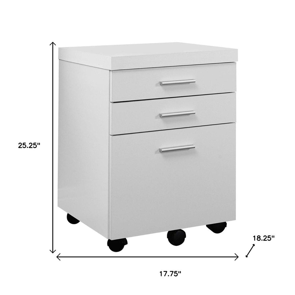 25" White Particle Board Filing Cabinet With Drawers  Warm Home View