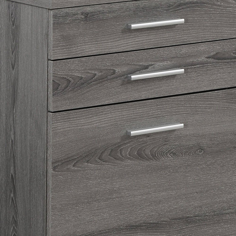 25" Gray Particle Board Filing Cabinet With Drawers  Warm Home View