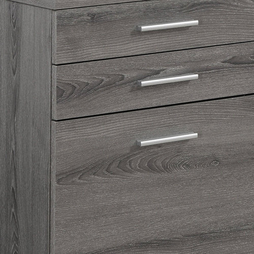 25" Gray Particle Board Filing Cabinet With Drawers  Warm Home View