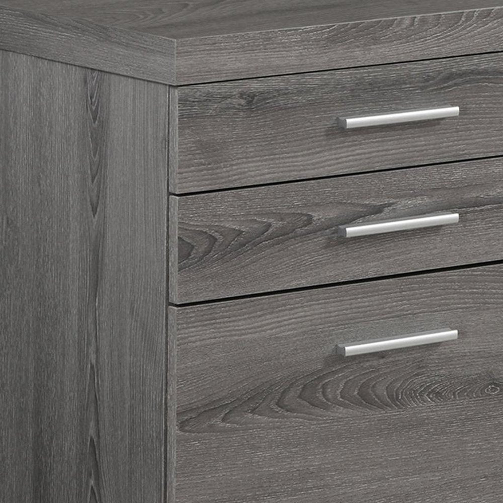 25" Gray Particle Board Filing Cabinet With Drawers  Warm Home View