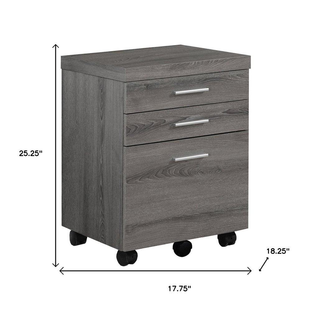 25" Gray Particle Board Filing Cabinet With Drawers  Warm Home View