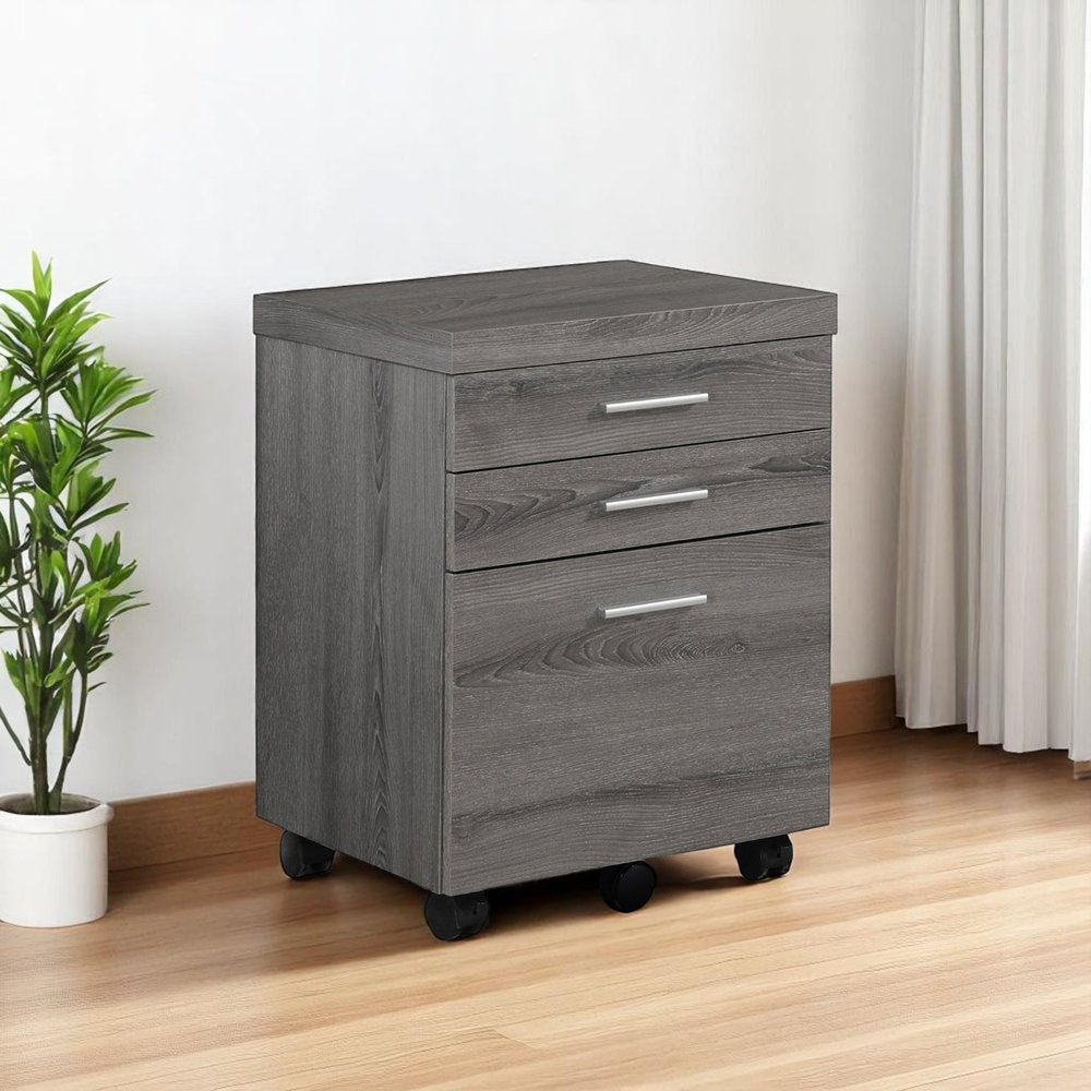 25" Gray Particle Board Filing Cabinet With Drawers  Warm Home View
