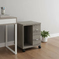 Mobile Office Storage Cabinet - Dark Taupe Wood, 1-Piece  Warm Home View