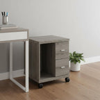 17.75" X 17.75" X 23" Dark Taupe Particle Board Hollow Core 2 Drawers  Office Cabinet  Warm Home View