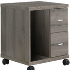 Mobile Office Storage Cabinet - Dark Taupe Wood, 1-Piece  Warm Home View