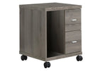 Mobile Office Storage Cabinet - Dark Taupe Wood, 1-Piece  Warm Home View